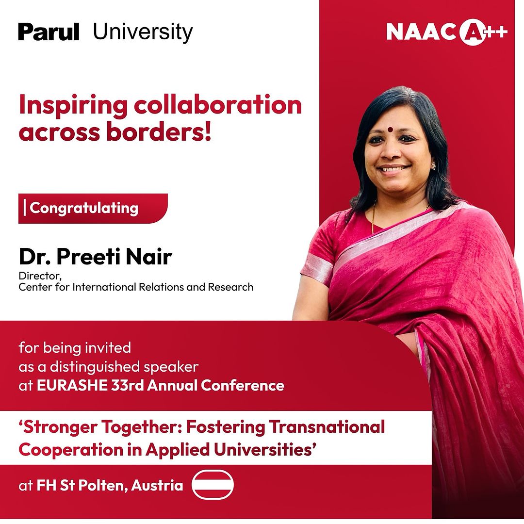 Dr. Preeti Nair was invited by EURASHE as a distinguished speaker