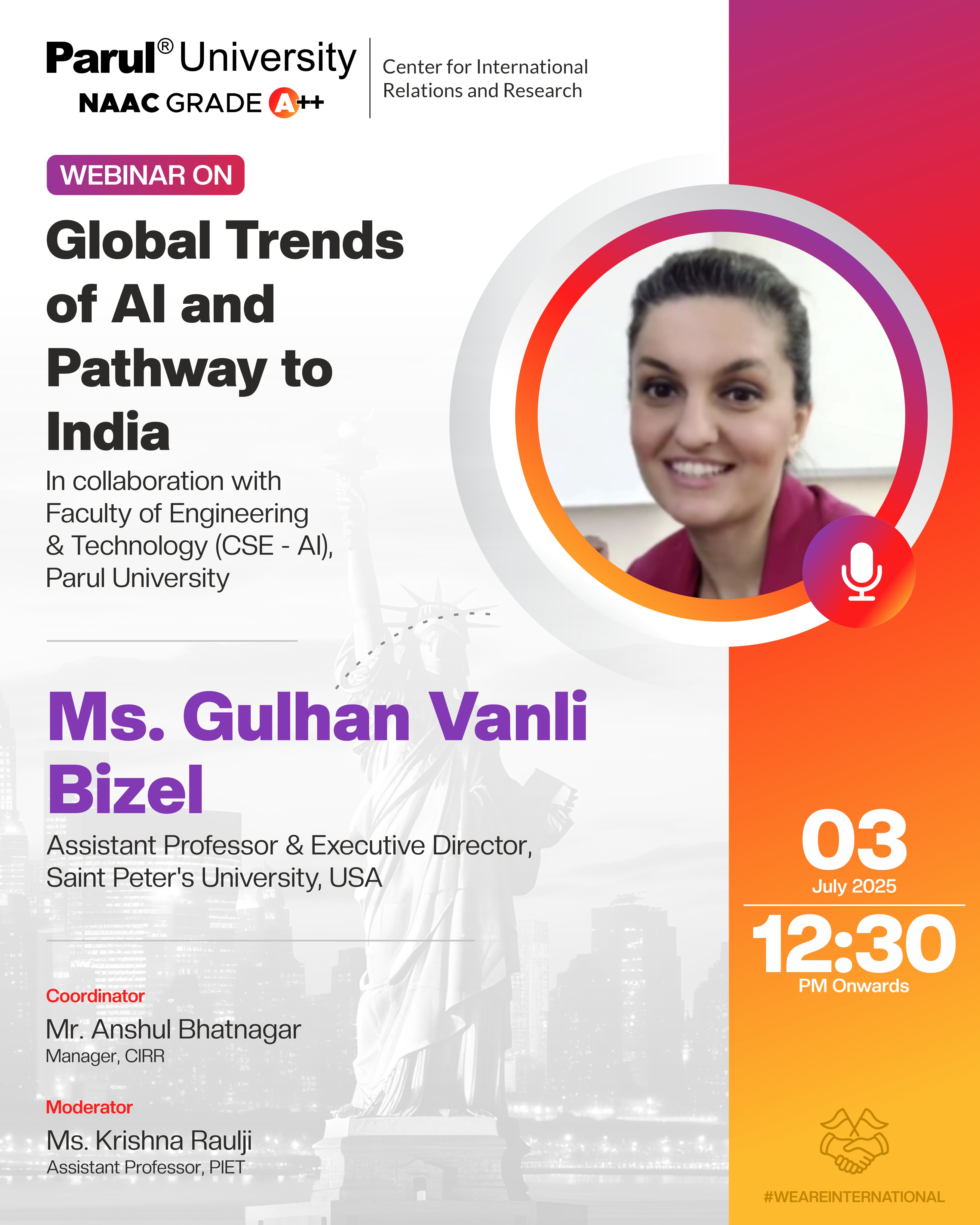 Ms. Gulhan Vanli Bizel conducted webinar on Global trends on AI and Pathway to India