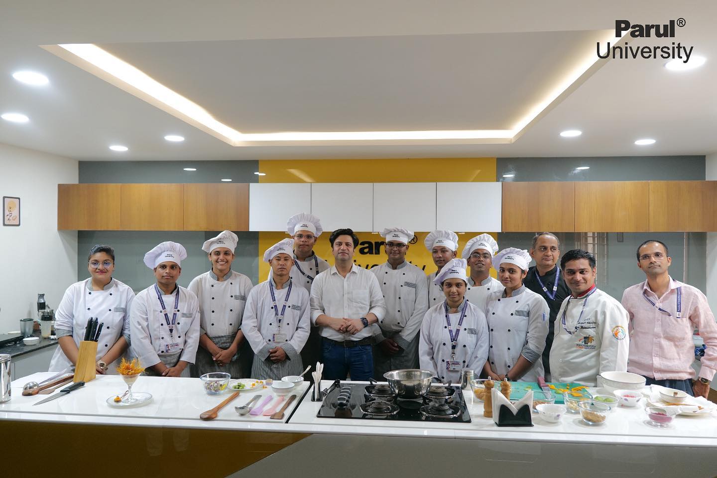 Masterchef India fame Chef Kunal Kapur demonstrates his way of the kitchen and shares his culinary insights with the students of PU