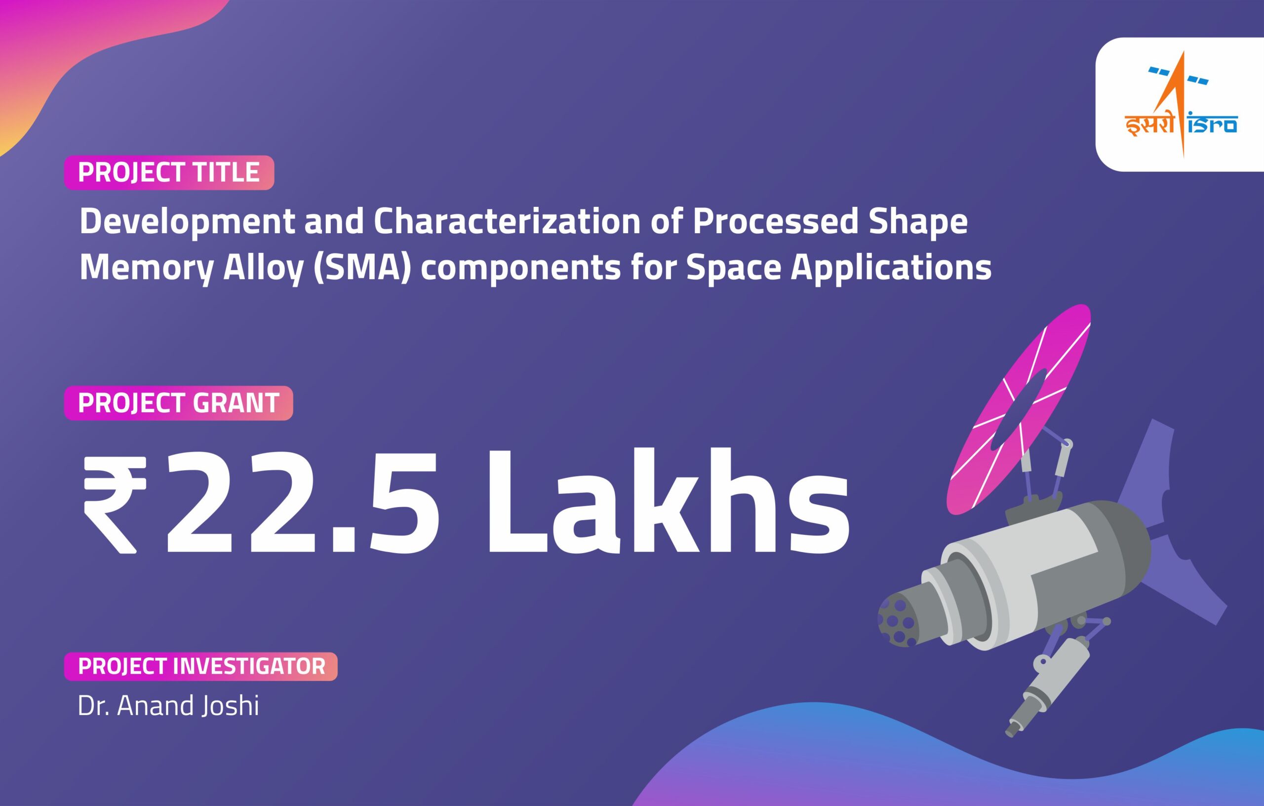 Development and Characterization of Processed Shape Memory Alloy (SMA) components for Space Applications