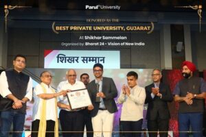 PU receives another title as the Best Private University in Gujarat by Bharat 24