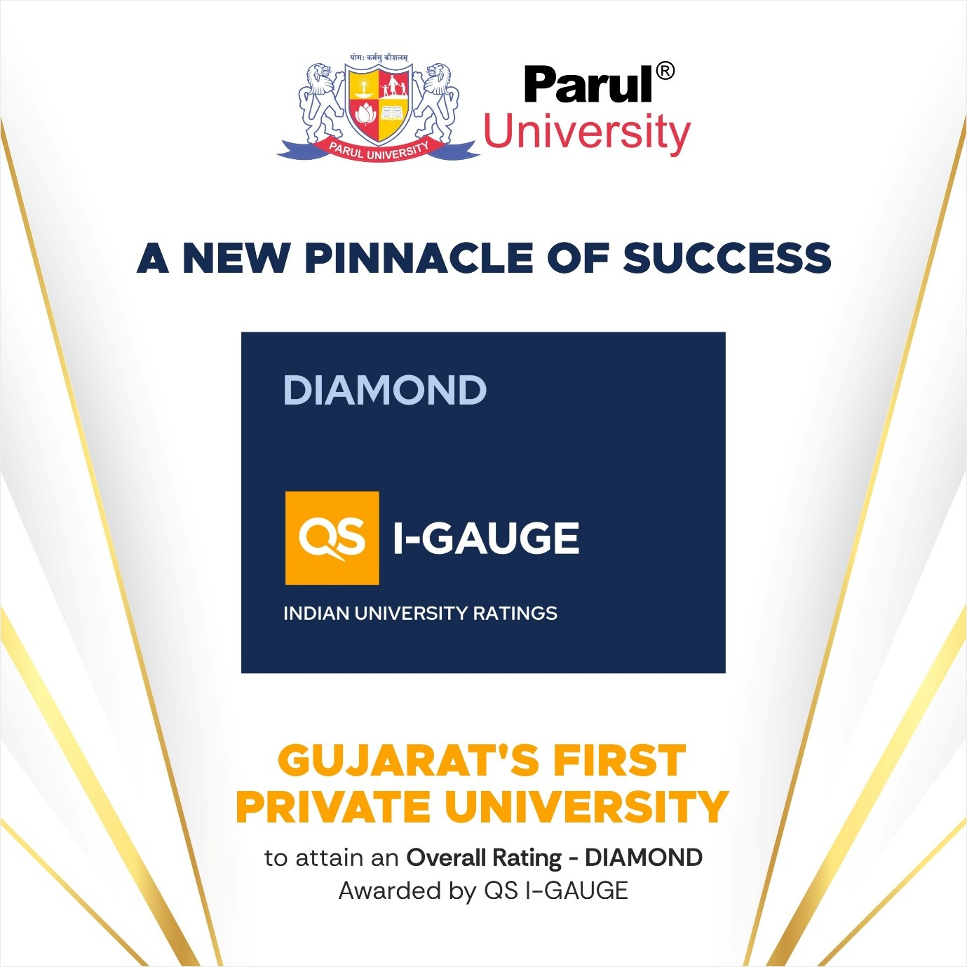 PU Achieves Diamond Rating in QS I-GAUGE Indian University Ratings 2024-26