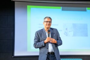 Founder sharing career insights at Vadodara Startup Festival