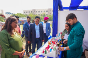 Student stall marketplace at Udyam Fest 2026 BBA Ground, Parul University