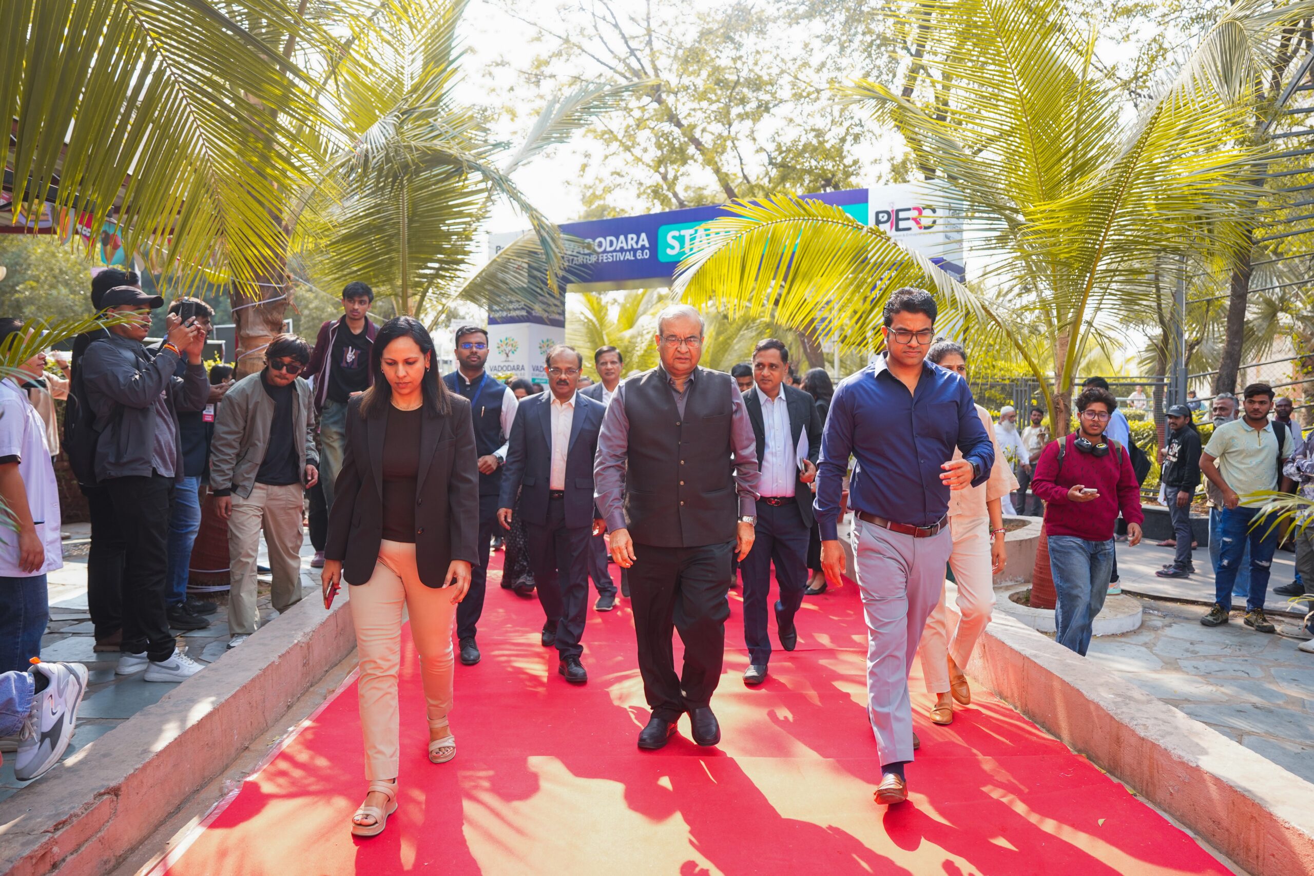 Investors and founders networking at Parul University